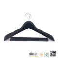 Black Big Space Rolling Bar Wooden Garment Display Hanger